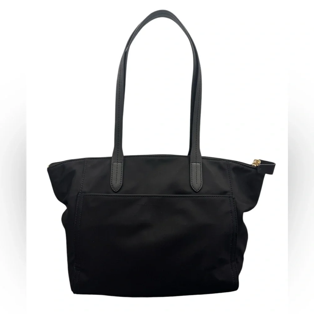 Michael Kors Black Nylon Tote Bag with Gold Hardware - Picture 4 of 10